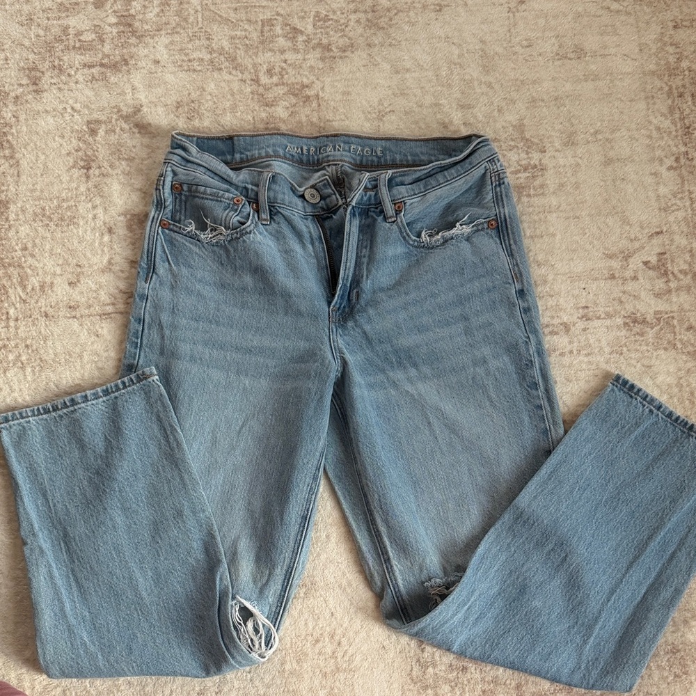 American Eagle Outfitters Sky Blue Straight Leg Jeans